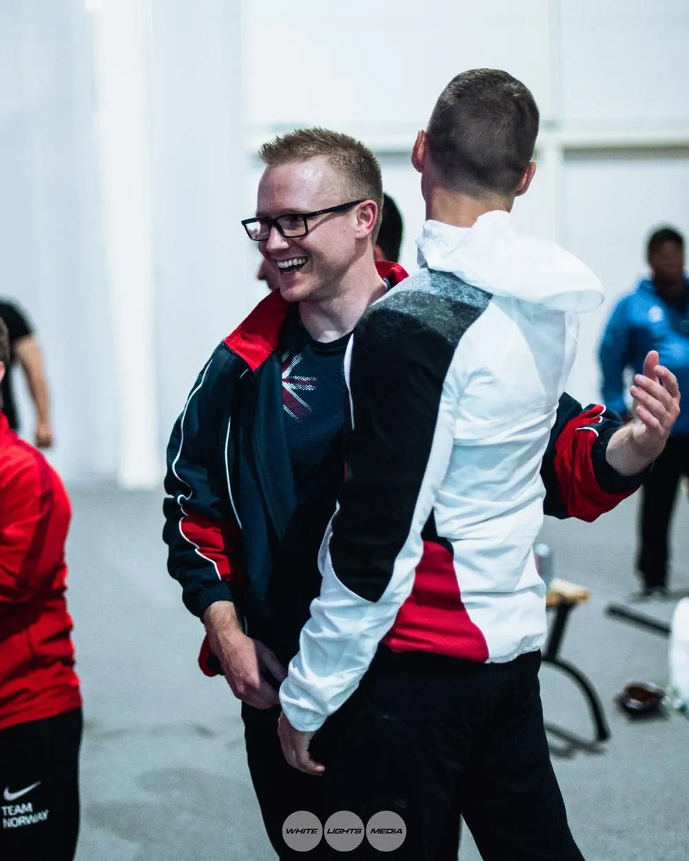 Andrew Ward (Great Britain) and Philipp Ziemer (Germany) greeting each other