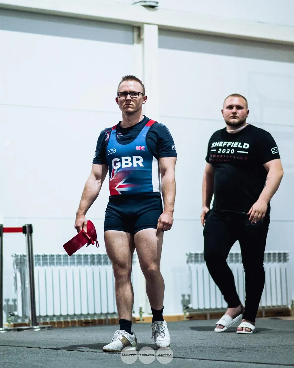 Andrew and Adam Rutter of Team GBR walking through the warm-up area