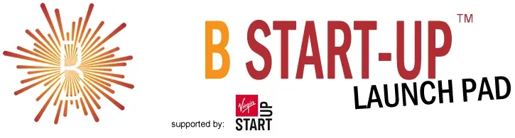 B Start-up Launch Pad logo, with “supported by Virgin Start Up” underneath